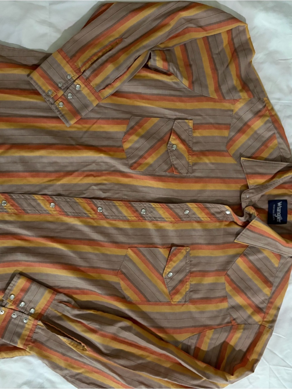 Wrangler Striped Shirt in Brown, Orange & Yellow